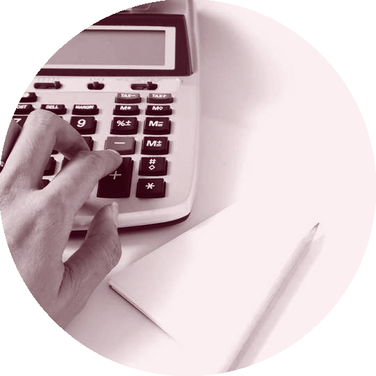 duotone image of calculator